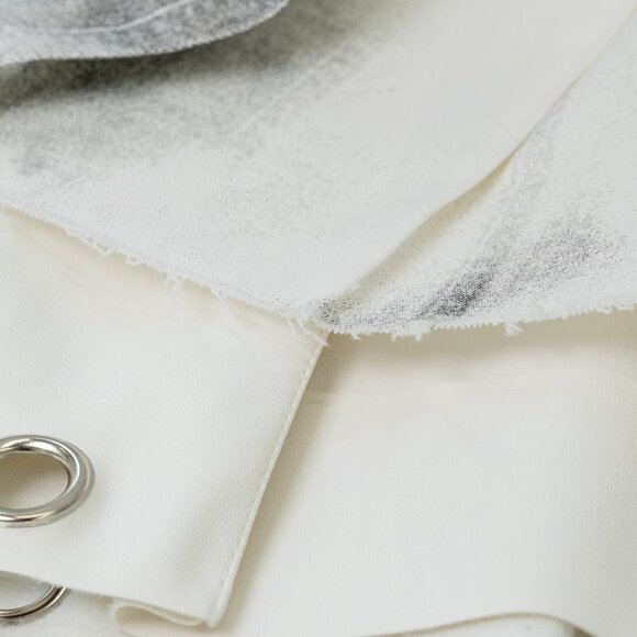 ACDC RAG - Nightmare White Leather Pleated Skirt - Picture 8 of 9